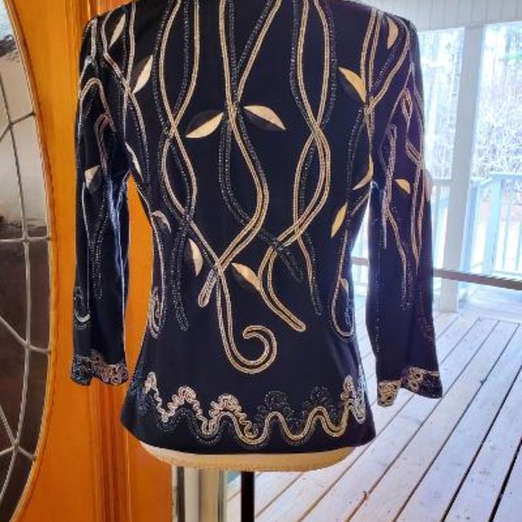 Lauren Michelle black and white top size S - Picture 8 of 10